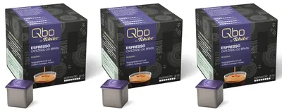 Produktbild von Tchibo Qbo Espresso Cafezinho do Brasil Premium Kaffeekapseln, 81 Stück – 3x27 Kapseln (Espresso, Intensität 8/10, temperamentvoll & nussig), nachhaltig & aus 70% nachwachsenden Rohstoffen¹