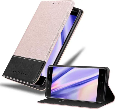 Produktbild von Cadorabo Hülle für Nokia 5 2017 Schutzhülle in Rosa SHandyhülle Book Case Etui Kunstleder