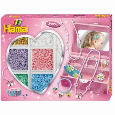 Produktbild von Hama Bügelperlen midi "Kreativbox-Schmuck" Geschenkpackung 2.400 Bügelperlen