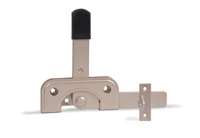 Produktbild von Alberts DURAVIS® Gartentorfalle | speziell für schmale Rahmenhölzer | perlbeige duplexbeschichtet RAL 1035 | Platte 120 x 50 mm
