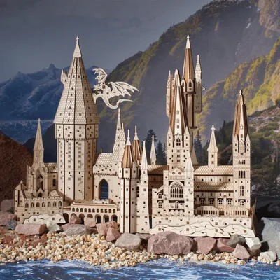 Zdjęcie produktu dla Puzzle 3D, Castelul Hogwarts, Ugears, lemn, 340 piese