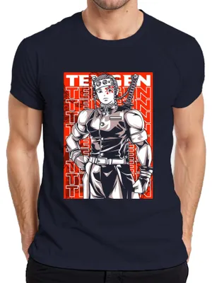Obrázok produktu pre Tengen Uzui Anime Demon Hunter Cosplay Gift Japan Y2K Streetwear Pánske tričko, Navy, S