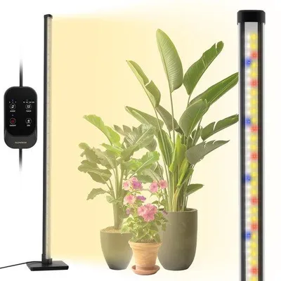 Produktbild von Ibenzoa® Vertikale, höhenverstellbare LED-Pflanzenlampe mit 120° Seitenbeleuchtung, 40–150 cm, 3 Lichtmodi, Timer für Zimmerpflanzen