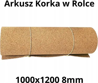 Zdjęcie produktu dla Wysokiej jakości naturalny arkusz korka w rolce 8 mm - 1000x1200mm (1 szt.)