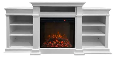Immagine prodotto di Biden - Camino elettrico da terra 179x48xH85 cm, effetto fiamma, colore bianco