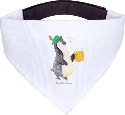 Produktbild von Mr. & Mrs. Panda Halstuch Für Hunde Pinguin Bier - Weiß - Geschenk, Hund, Hundehalstuch, Pinguine, , Beschwippst, Tuch