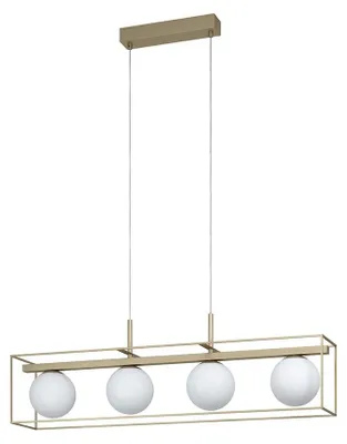Immagine prodotto di Lampadario Industrial Vallaspra 4 Luci Acciaio Ottone