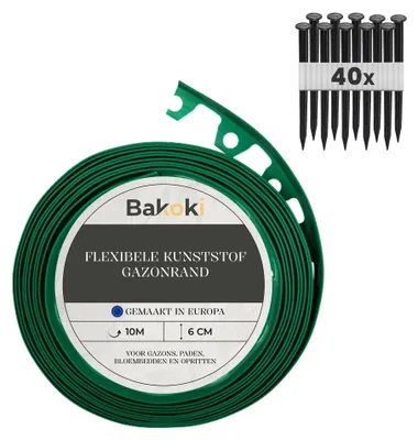 Produktbild von Flexibler Rasenkantenschutz mit 40 Erdankern (10 Meter)