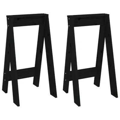 Produktbild von vidaXL Hocker 2 Stk. Schwarz 40x40x75 cm Massivholz Kiefer