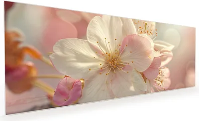 Produktbild von Küchenrückwand Spritzschutz Glas mit Motiv Blühende Blüten 40 x 40 cm