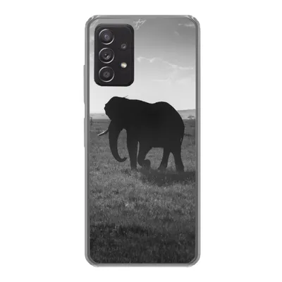 Produktbild von MuchoWow® Handyhülle Schutzhülle Hülle für Samsung galaxy a73 Elefant - Einfarbig - Tiere - Schwarz und weiß Silikon Softcase Handy Hülle - Handyhülle