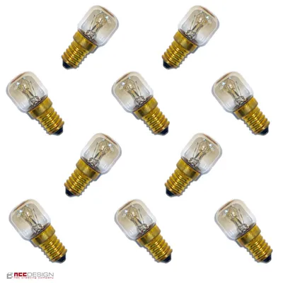 Produktbild von 10 x Backofenlampe 300° 15W E14 klar Glühbirne Glühlampe 15 Watt Röhre