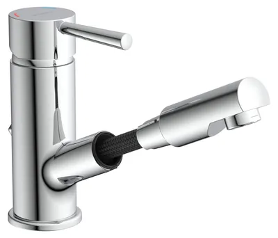 Produktbild von SCHÜTTE Waschtischarmatur Cornwall, Einhebelmischer mit Haarbrause, Wasserhahn Bad Chrom