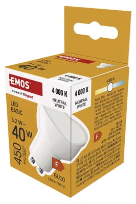 LED Lampe Basic MR16 / GU10 / 5,2 W (40 W) / 450 lm / Neutral Weiß