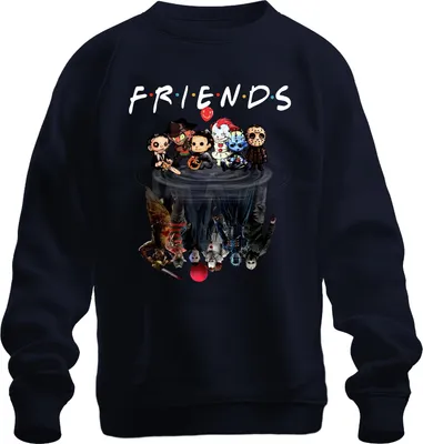 Obrázok produktu pre FRIENDS Horor Ikonen Pennywise Michael Jason Freddy Pinhead Uni mikina, námorná, M