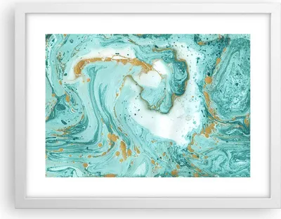 Produktbild von Gerahmtes Poster - Weißer Rahmen - Abstraktion blau Wasser modern - 40x30 cm - Wand Bild - Wanddeko - Wandbilder - Wandposter - Bilderrahmen - Bilder - Kunstdruck - Wandbild - P2WAA40x30-2937
