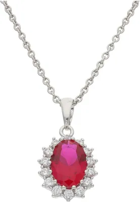 Produktbild von Kettenanhänger Silber 925 Zirkonia rubinrot JL10-02-3153 JuwelmaLux