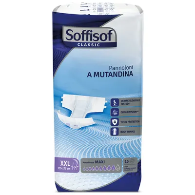 Obrázok produktu pre 15x Soffisof Classic Maxi veľkosť XXL – plienky pre dospelých – 1 balenie (15 kusov), 9 kvapiek