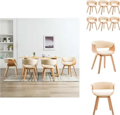Produktbild von vidaXL Esszimmerstühle 6 Stk. Creme Bugholz und Kunstleder -  Esszimmerstühle
