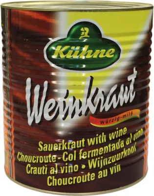 Obrázok produktu pre Kühne Weinkraut Kyslá kapusta pikantná jemná pasterizovaná 10200ml