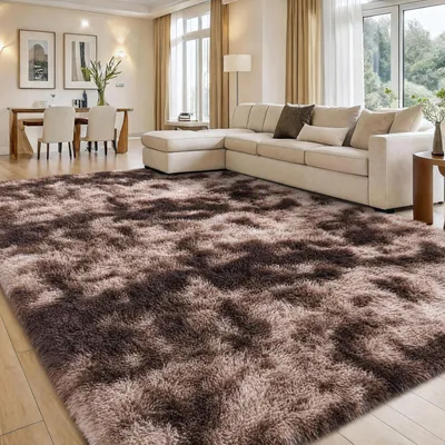 Immagine prodotto di Tappeto a pelo lungo per soggiorno, 160x220 cm, color marrone