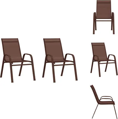 Immagine prodotto di vidaXL Sedie da giardino impilabili 2 pz. Textilene marrone - Sedie da giardino