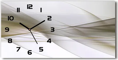 Produktbild von Wanduhr aus Glas – 60x30 cm - Glasbild - Glasuhr - Gehärtetes Glas - schwarze-zeiger - Abstraktion