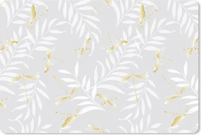 Produktbild von MuchoWow® Mauspad Mousepad Libelle - Muster - Gold 27x18 cm - Mousepads - Maus Mat - Pad - Mausunterlage - Büroartikel - Desk Matten