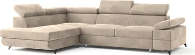 Produktbild von Masseno Ecksofa FAVIEN L-S mit Schlaffunktion L-Form, Sofa mit Bettkasten, Wohnzimmersofa, Couch, Soffa, Bettsofa, Couchgarnitur- Creme, MONOLITH 04