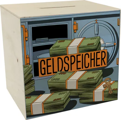 Produktbild von Geldspeicher Spardose aus Holz - Safe Sparschwein