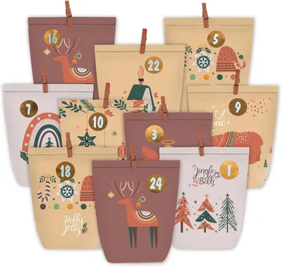 Immagine prodotto di Calendario dell'Avvento con sacchetti di carta da riempire