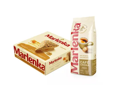 Produktbild von MARLENKA® Duopack - Honigkuchen mit Walnüssen (1 x 800 g) + Café Crema (1 x 500 g) - Kaffeebohnen
