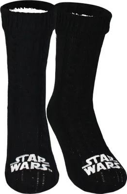 Produktbild von Star Wars Hüttensocken - Strick Haussocken mit Sherpa Futter für Herren Kuschelsocken Flauschige Wintersocken warme Männer Socken OneSize Schwarz 40-45