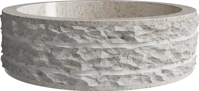 Produktbild von Waschtisch mit Marmorplatte - Creme - Durchmesser 40 cm - CIRILA