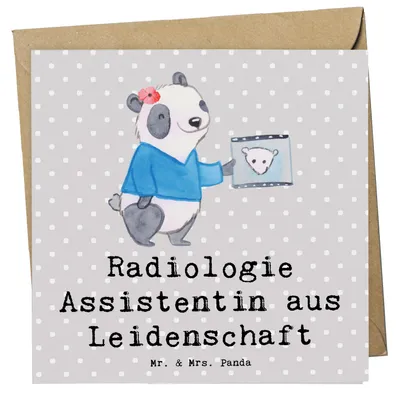 Produktbild von Mr. & Mrs. Panda Grußkarte Radiologie Assistentin Leidenschaft - Grau Pastell - Geschenk, doppelkarte, Glückwunschkarte, Klappkarte, anlasskarte, faltkarte