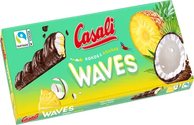Obrázek produktu pro Casali Waves kokosová a ananasová pěna s čokoládovou polevou 250g