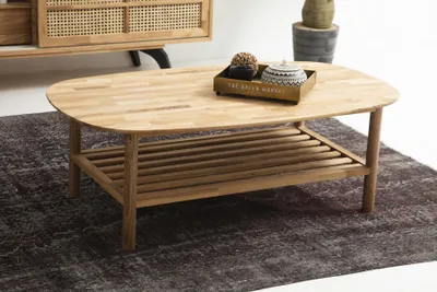 Produktbild von Couchtisch Beistelltisch Kaffeetisch Holztisch Braun Wohnzimmertisch