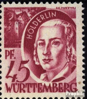 Produktbild von Briefmarken Franz. Zone-Württemberg 1947 Mi 9III, T und G mit Haken (Feld 92) postfrisch Freimarken