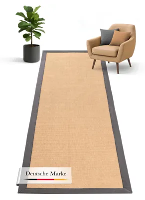 Produktbild von Sisalteppich Läufer Grau 70x240 cm | Moderner Teppich für Wohn- und Schlafzimmer