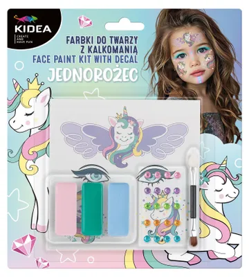 Obrázek produktu pro Kidea Farbki do Twarzy z Diamentami i Kalkomanią Unicorn