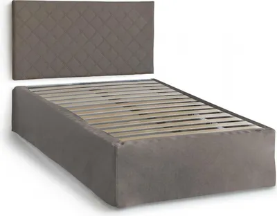 Produktbild von Quadratisches und halbes Bett Dbellem, Kopfteil-Set aus Kunstleder mit orthopädischer Basis und Volant, 100%  Italy, geeignet für Cm 120x190 Matratze, Turteltaube