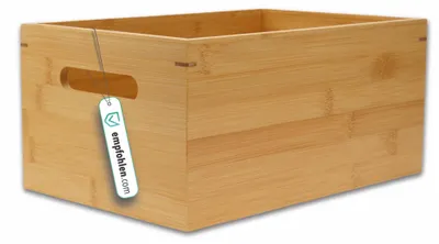 Bambus-Aufbewahrungsbox mit Griffen 30x20x14 cm, stapelbar