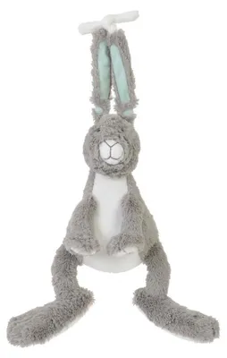 Zdjęcie produktu dla Przytulanka Happy Horse królik muzyczny szary - Sznurek Królik 24 cm prezent dla dziecka