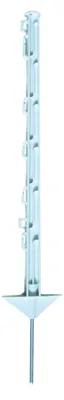 Produktbild von Electra Kunststoffpfahl 75 cm mit Doppeltritt - weiß - 40 Stück Weidezaunpfähle