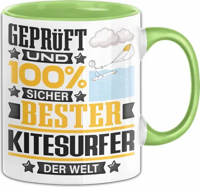 Produktbild von Kitesurfer Geschenk Lustiger Spruch für Kitesurfer Geschenkidee Bester Kitesurfer Der Welt (Grün)
