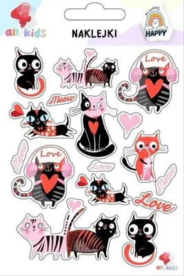Image de Autocollants pour enfants Saint-Valentin 3 chatons - All4Kids