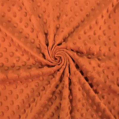 Image de Tissu Minky à pois couleur rouille, 50 cm de large - 50 x 150 cm - Verrotten | par Craft Loom