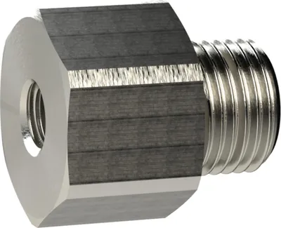 Produktbild von Riegler Reduziernippel lang, G 1/8 a., M5 i., SW 14, Messing vern.