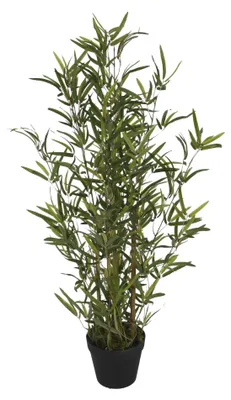 Künstliche Bambuspflanze im Topf, H 90 cm, natur