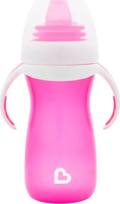 Image de Gourde de transition Munchkin - Gourde souple - Gourde de transition - Gourde anti-fuite pour bébés - À partir de 9 mois - 296 ml - Rose - Gourde Munchkin